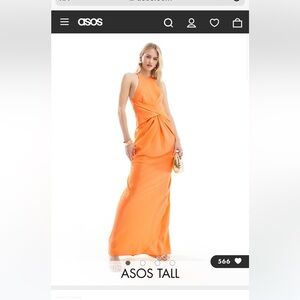ASOS DESIGN Tall textured racer neck maxi dress with twist waist